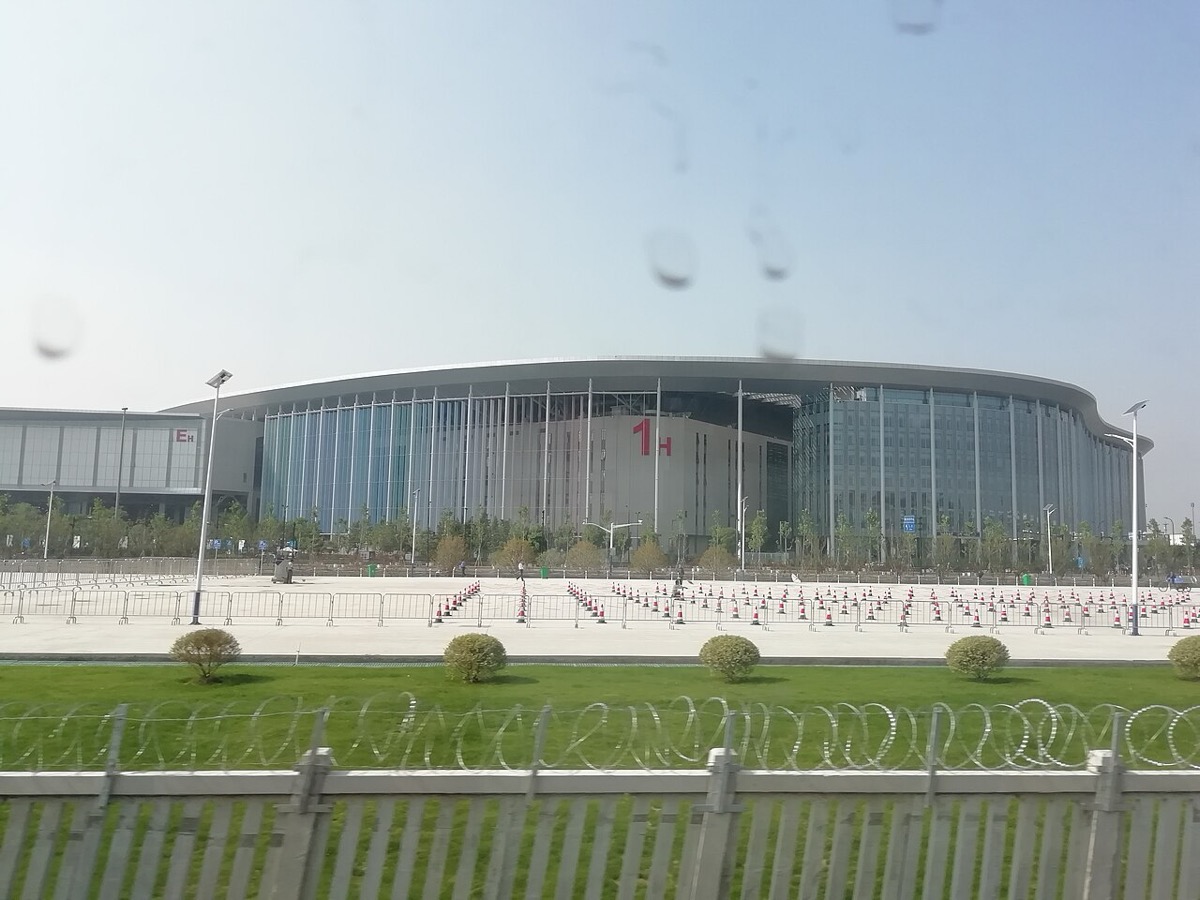 National Exhibition and Convention Centre Shanghai representing China's retooled industrial production capacity during the March 2020 PPE surge