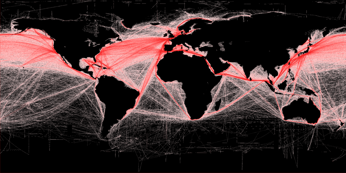Global shipping routes showing chemical export lanes from Jiangsu Shandong Zhejiang provinces under PPE conversion pressure March 2020